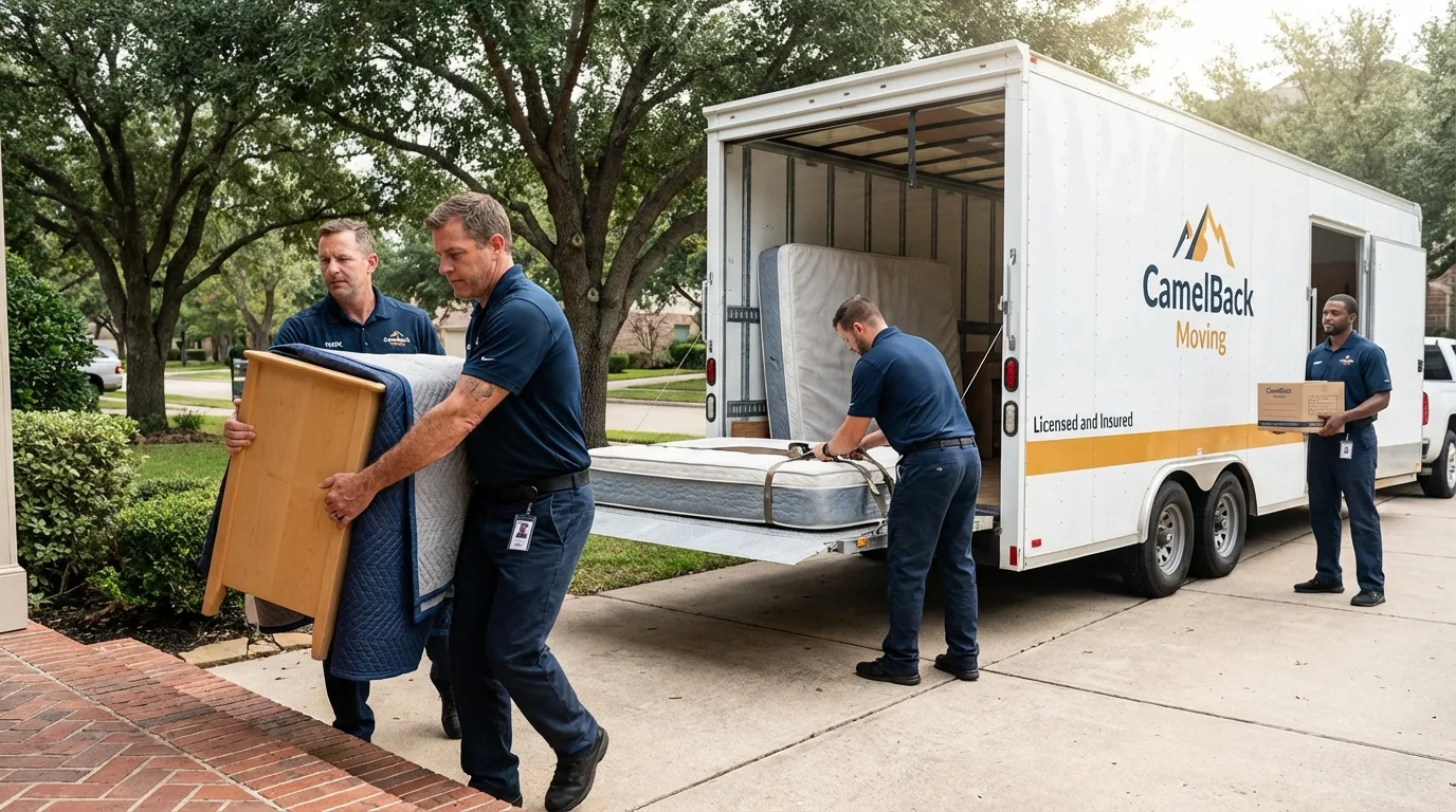 Crew loading residential truck for cross-state move from Valley, AL